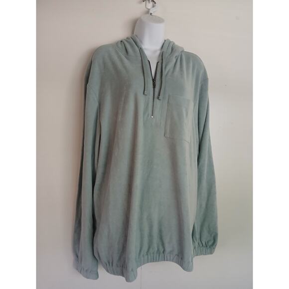 Madewell Terry Cloth Quarter-Zip Mens Hoodie Sweatshirt Size L - Picture 3 of 7